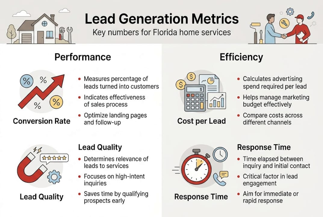 Infographic of lead generation metrics for contractors