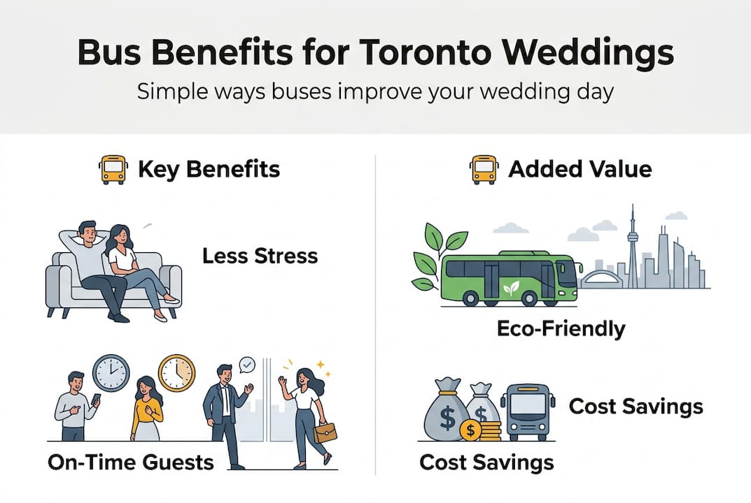 Infographic of bus benefits for Toronto weddings