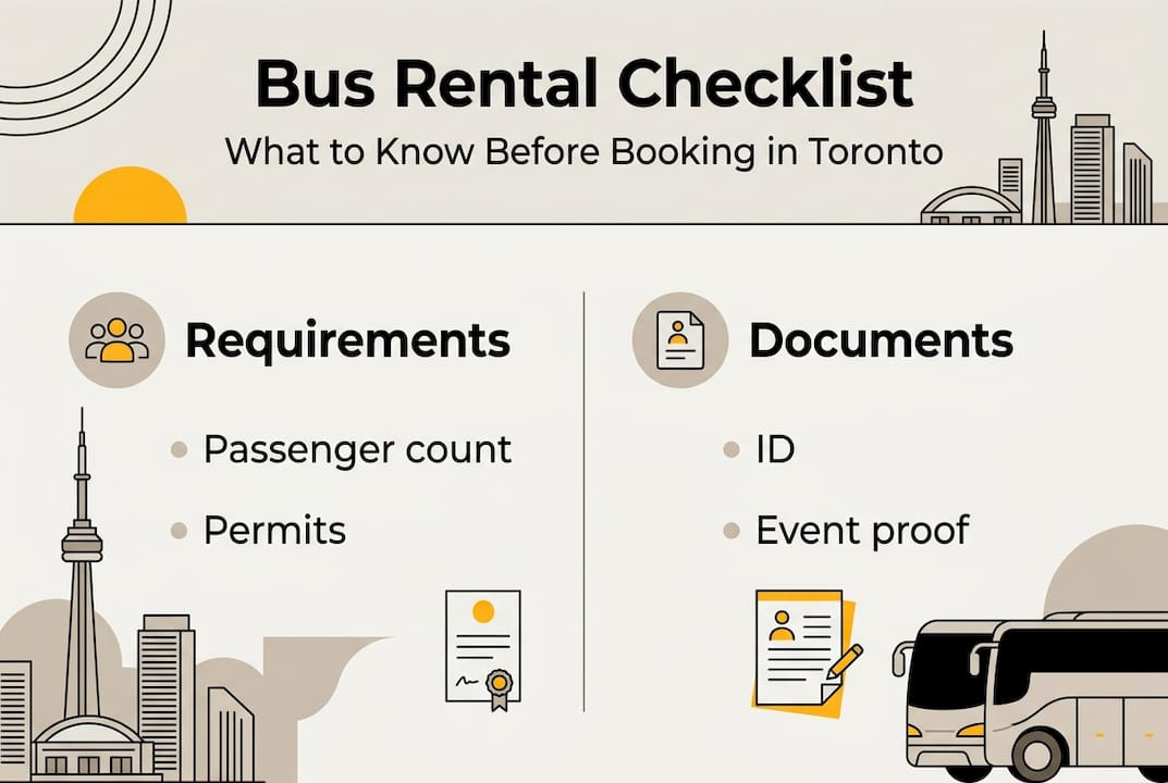 Infographic of Toronto bus rental checklist