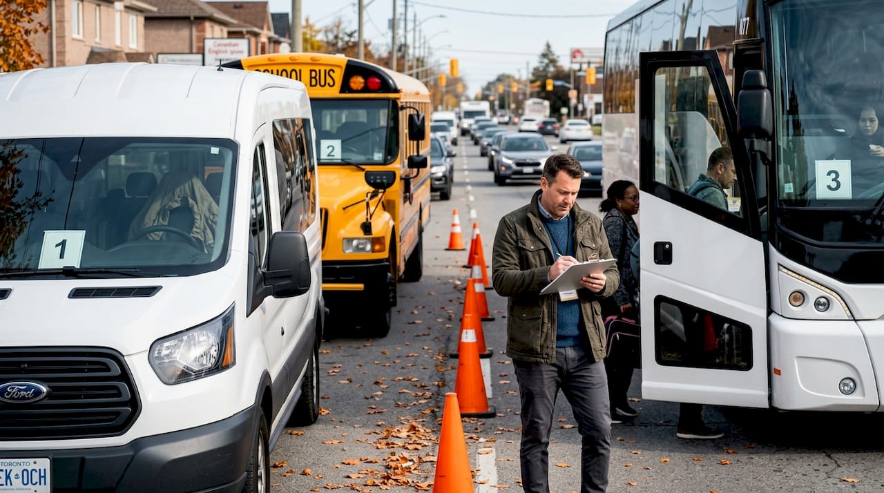 Event planner compares different Toronto buses