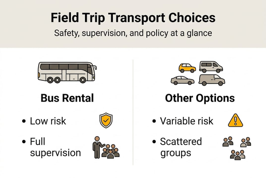Infographic compares bus rental and other options