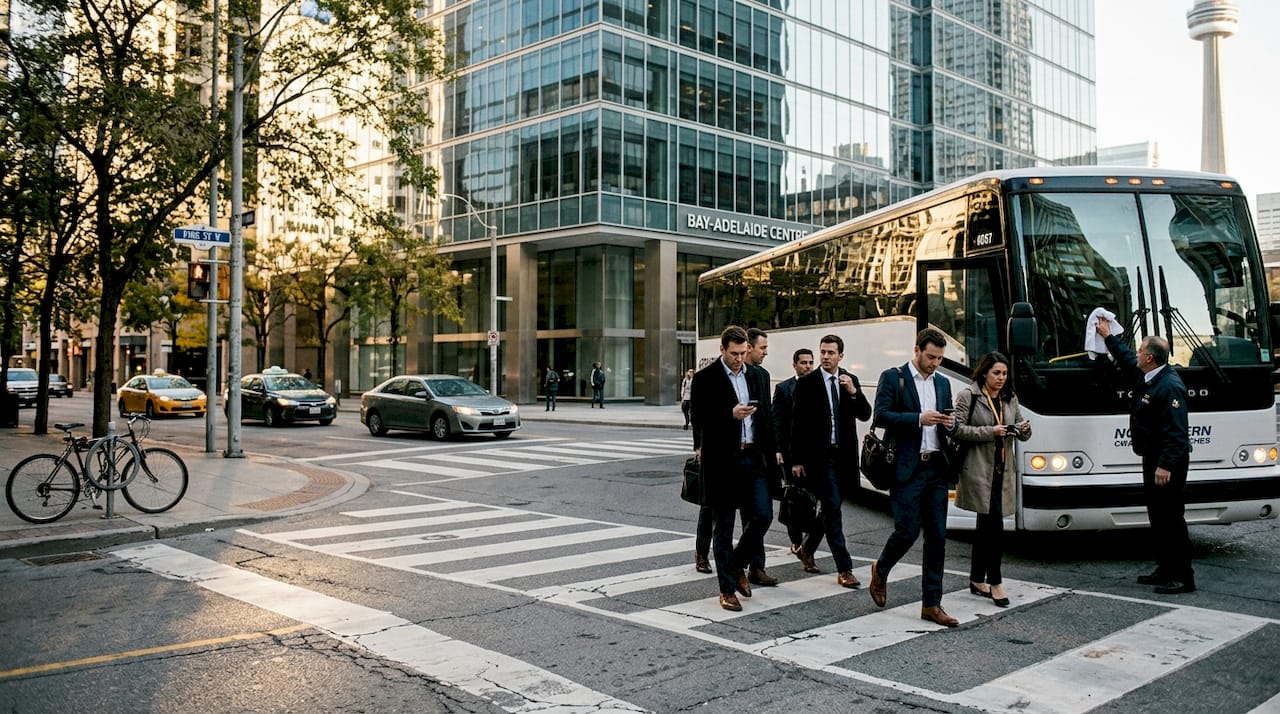 Full bus reduces cars at busy Toronto intersection