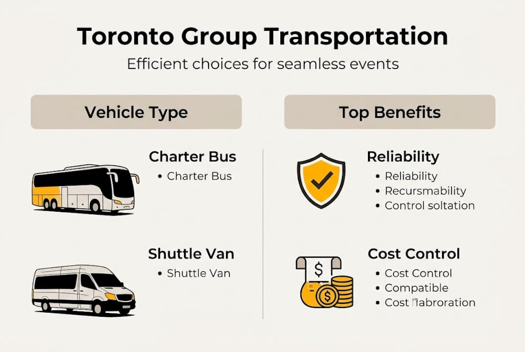 Infographic of Toronto group transport options and benefits