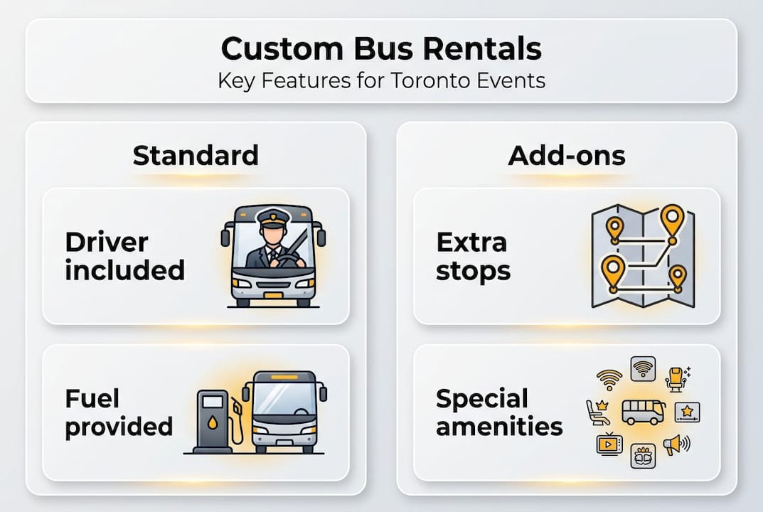 Custom bus rental packages explained for Toronto events