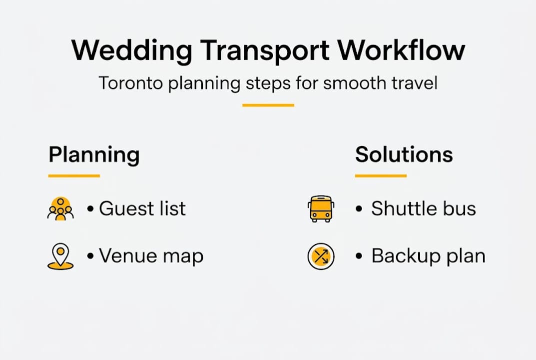 Infographic of wedding transport planning workflow