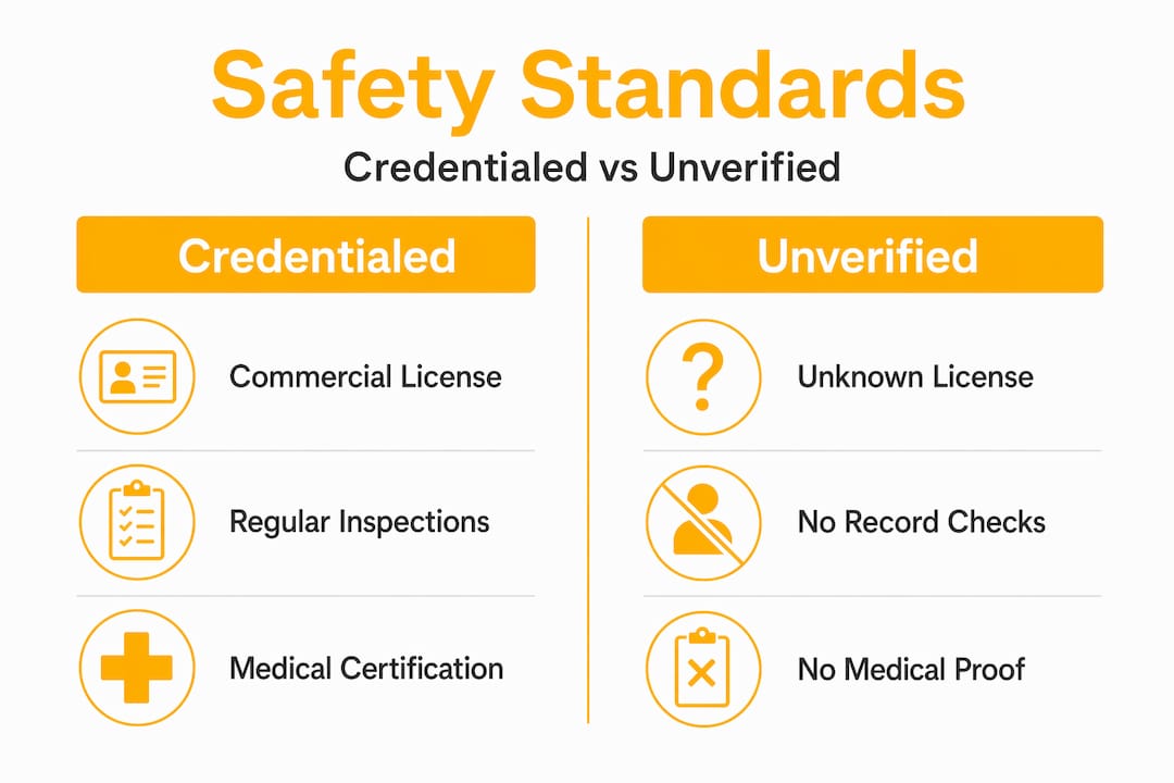 Infographic comparing charter safety standards
