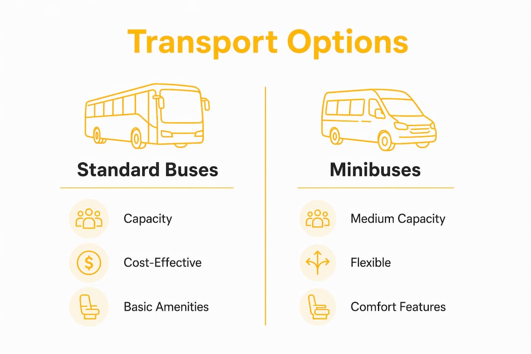 Infographic comparing school transport options