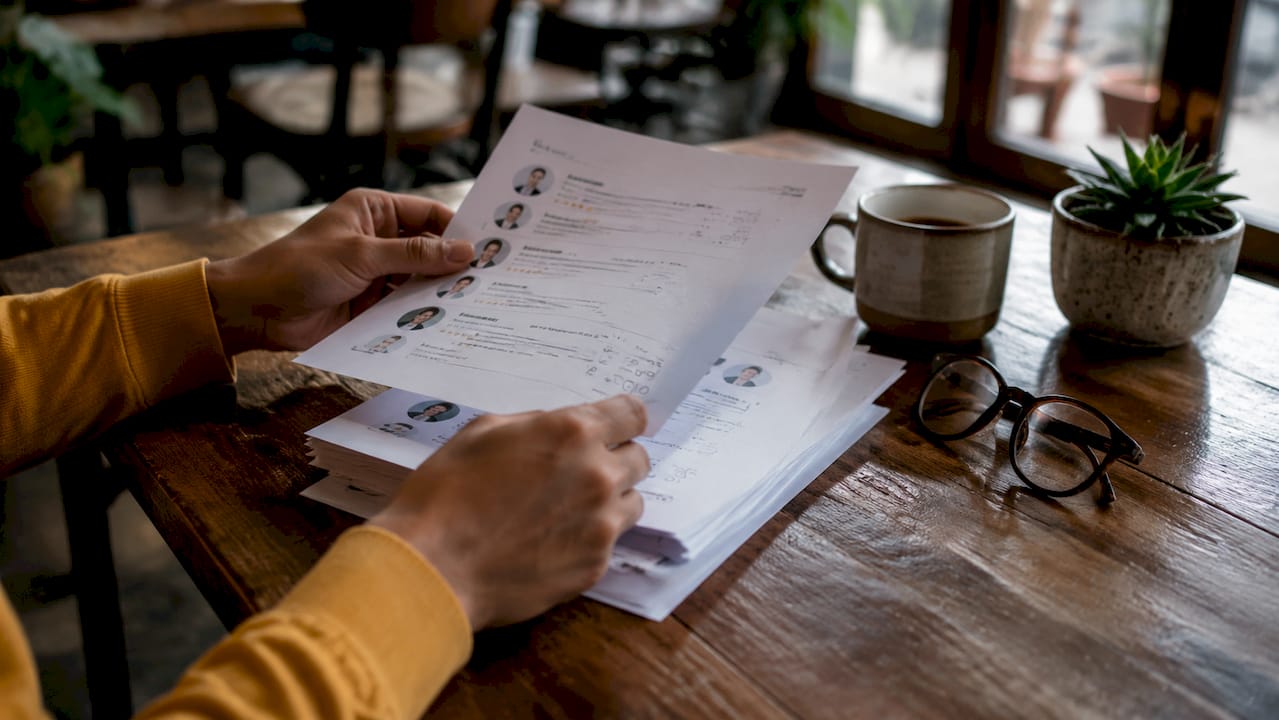 Hands organizing group tour documents