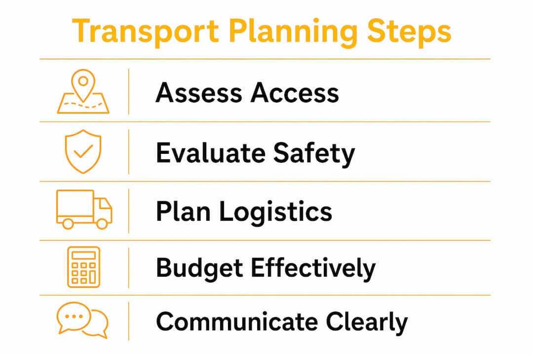 Infographic showing educational outing transport planning steps