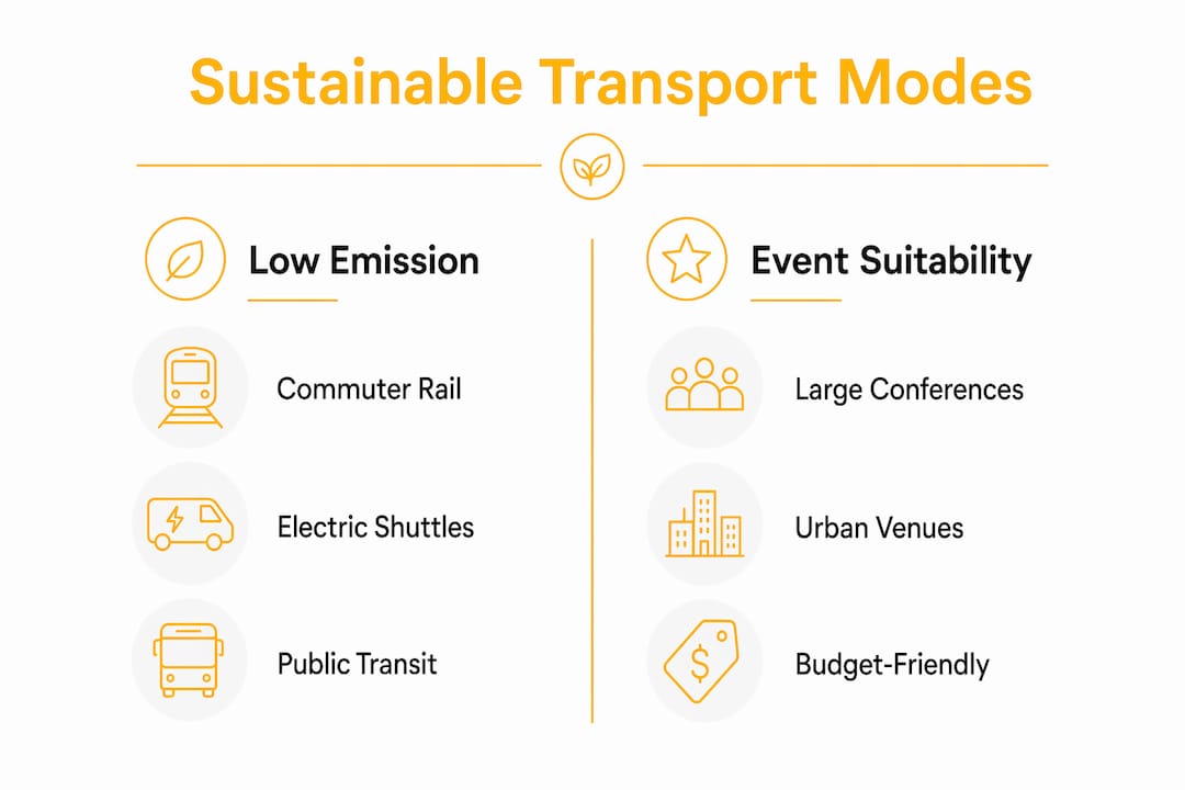 Infographic comparing sustainable event transport modes