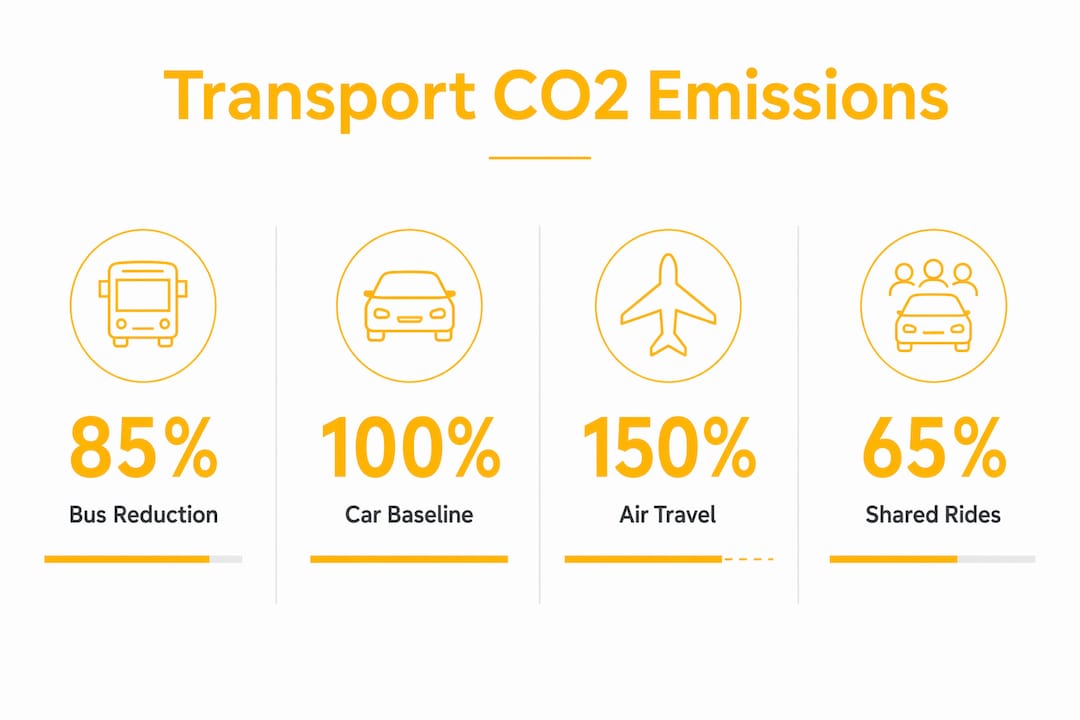 Infographic showing CO2 emissions reduction by transport mode