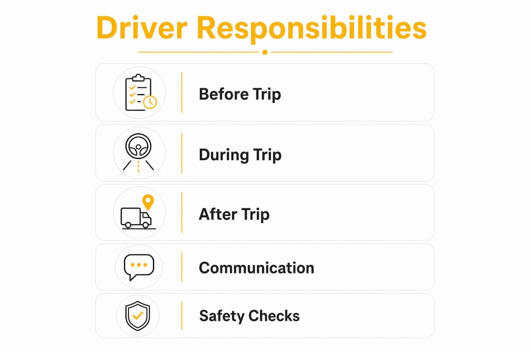 Infographic outlining driver responsibilities