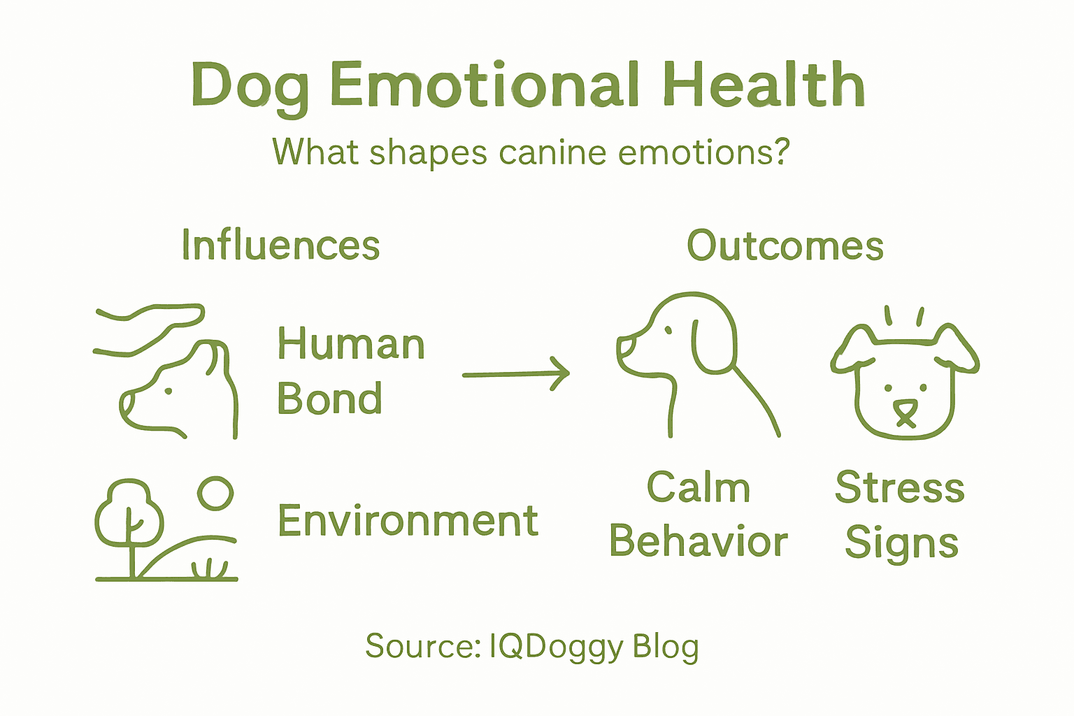 Infographic showing dog emotional health factors