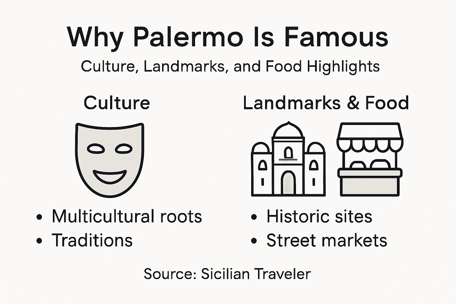 Infographic on Palermo culture and landmarks