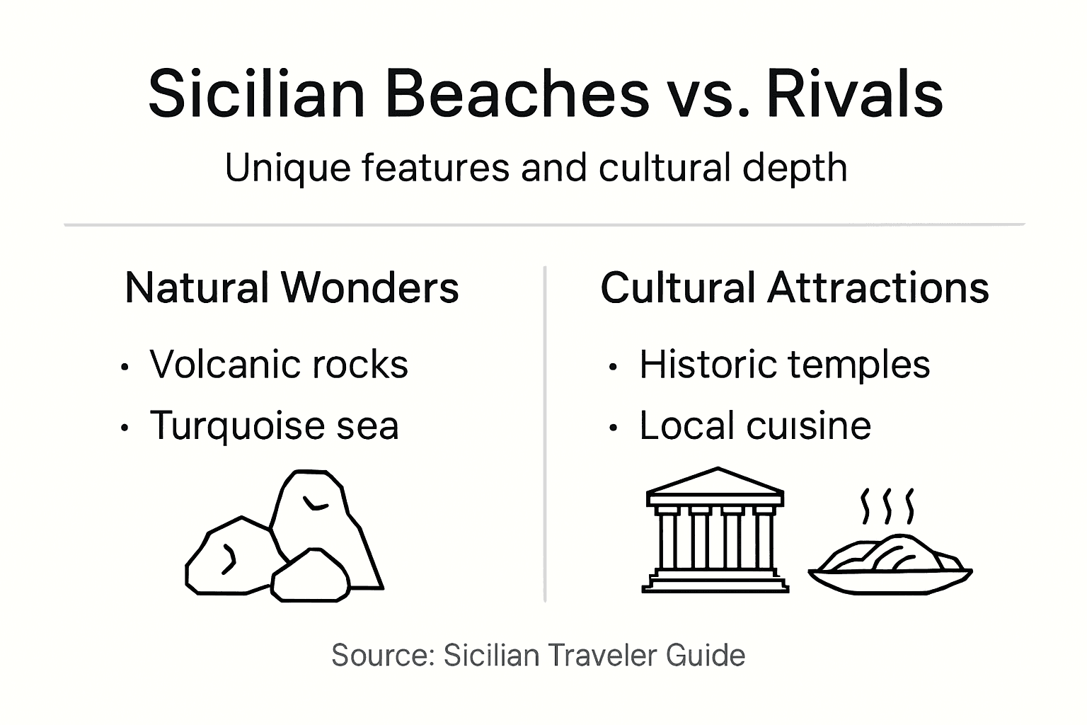 Infographic of Sicilian beaches unique features