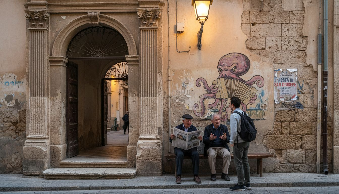 Locals and street art in Agrigento