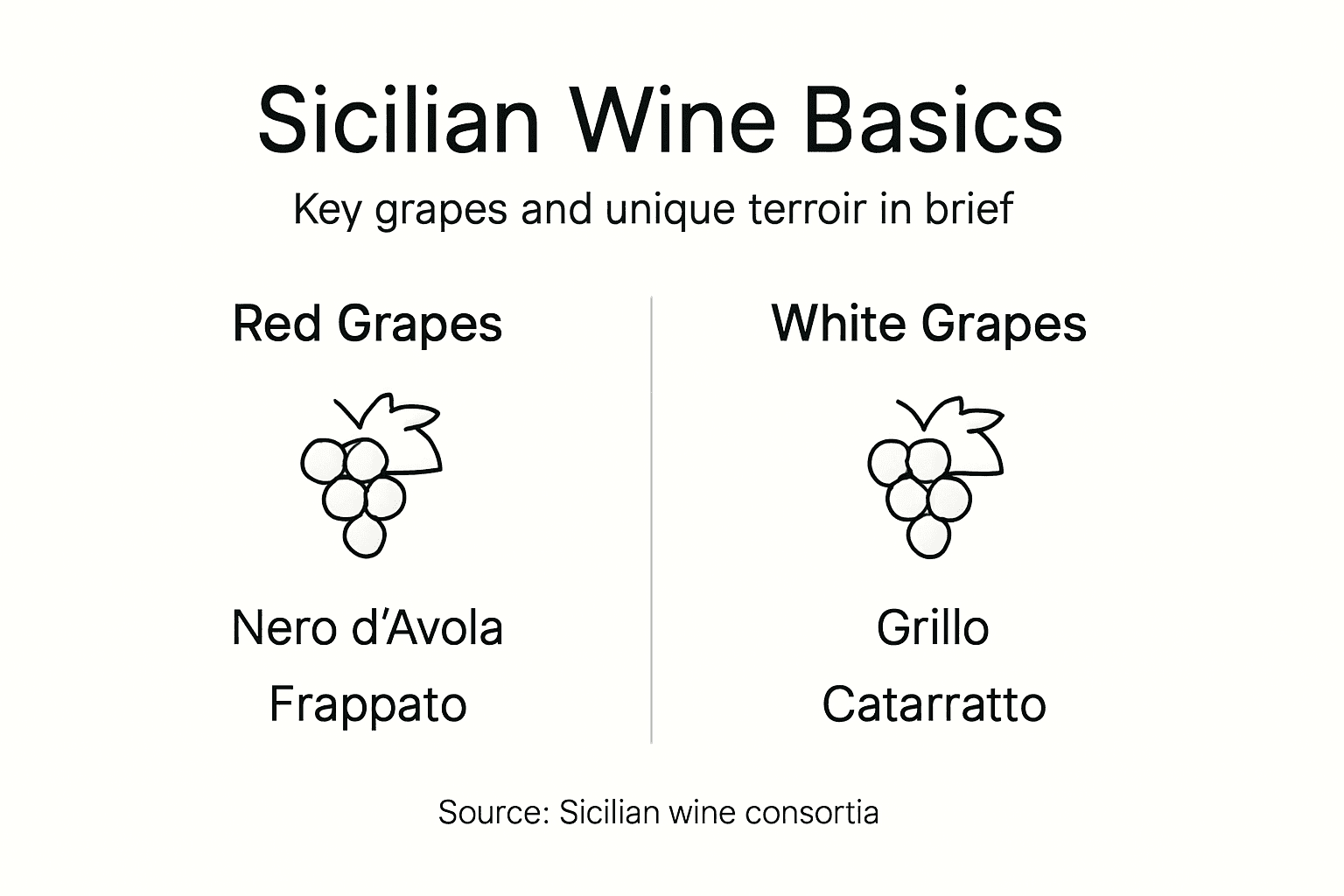Infographic comparing key Sicilian wines