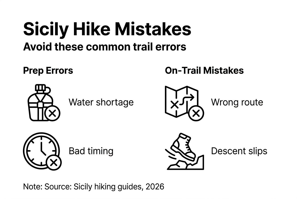 Infographic on common Sicily hiking mistakes