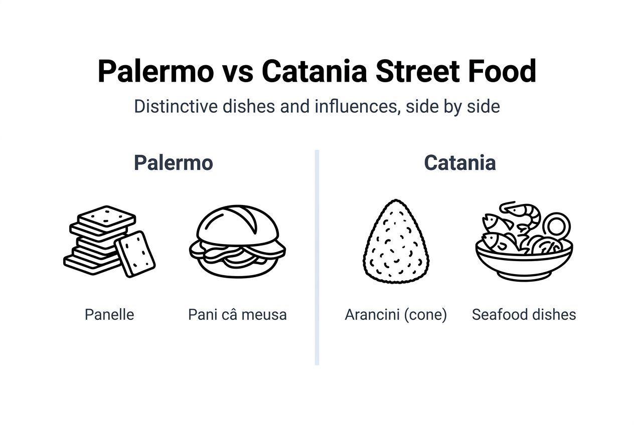 Infographic compares Palermo and Catania street food