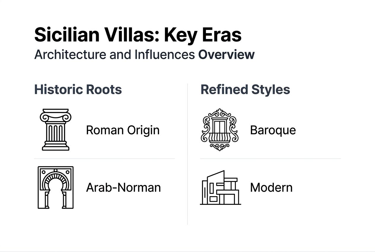 Infographic on Sicilian villa architectural eras