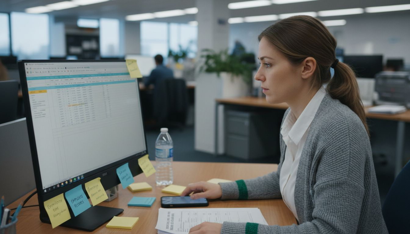 HR professional screens resumes with AI software