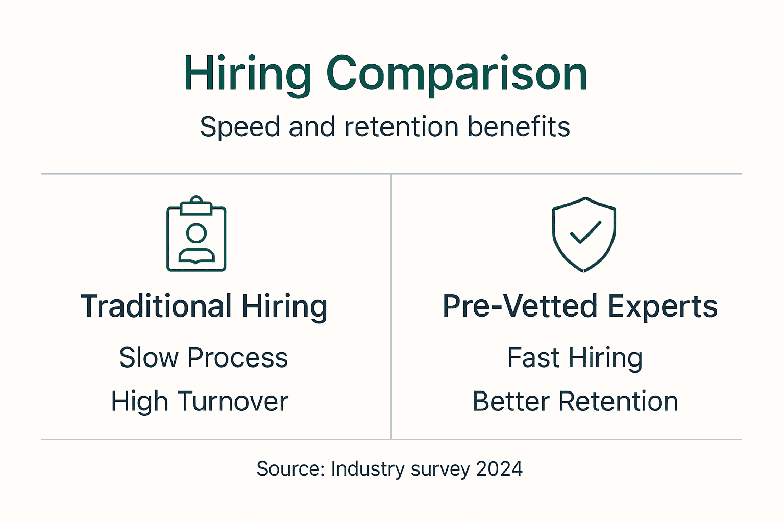 Infographic comparing hiring approaches