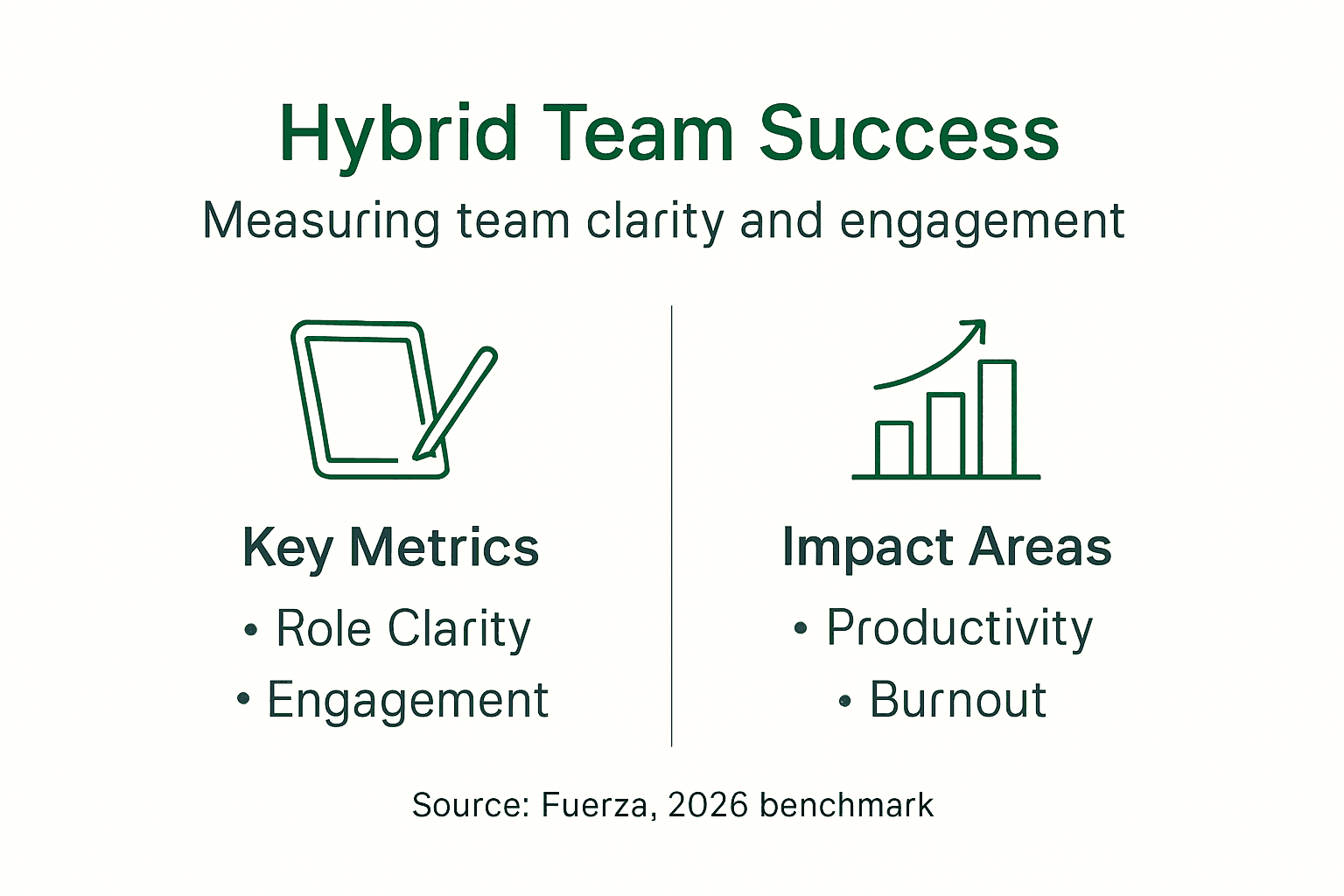 Infographic on hybrid team success metrics