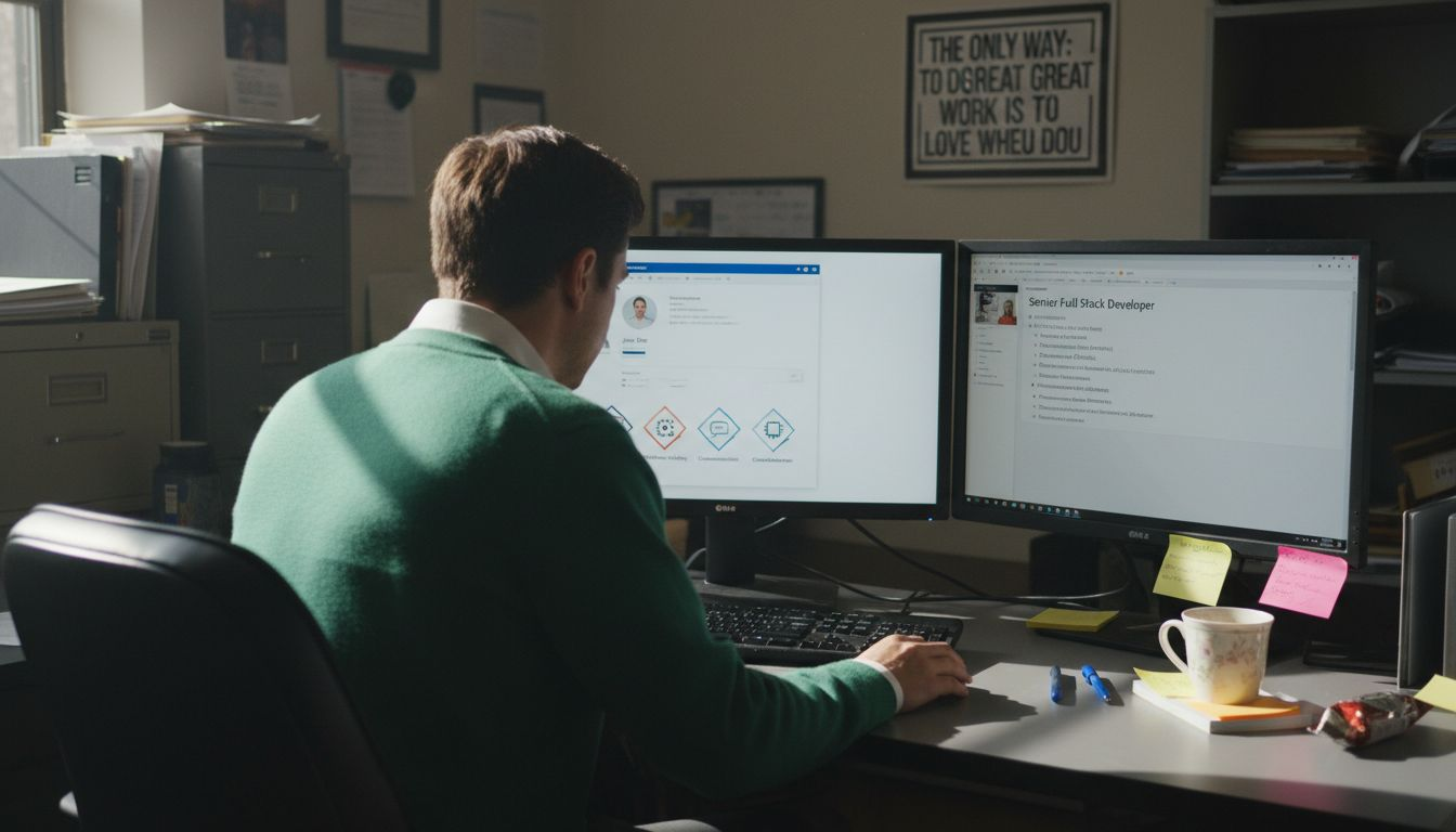 Recruiter comparing candidate profiles using AI
