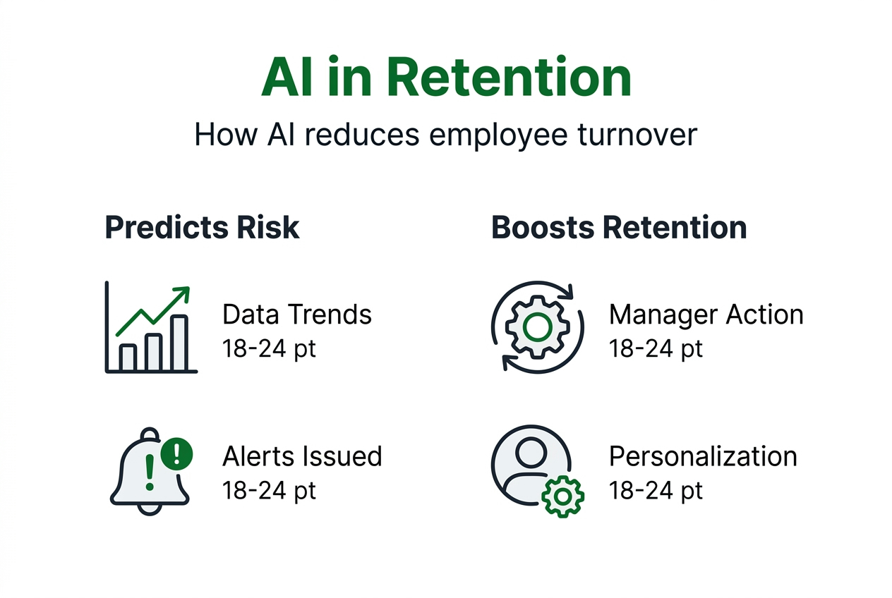 Infographic showing AI predictive retention process