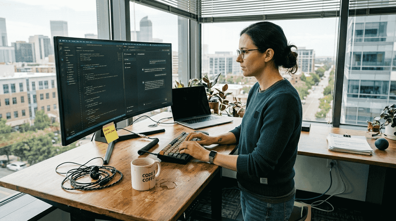 Engineer using AI tools for deep work