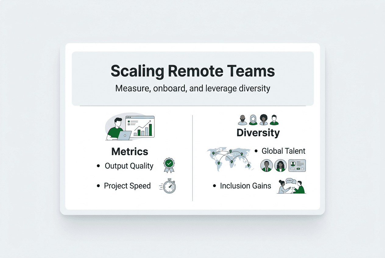 Infographic of remote scaling metrics and diversity