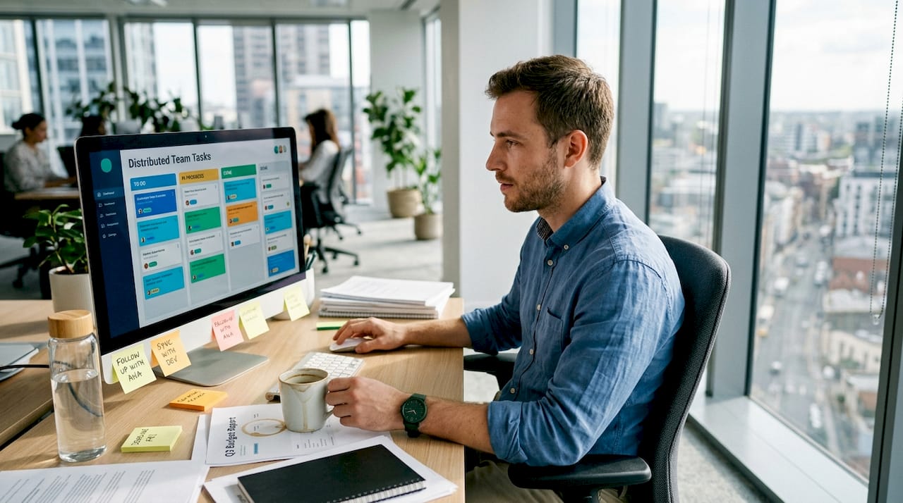 Manager viewing project dashboard workflow