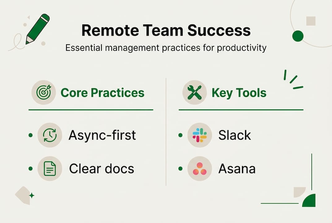 Infographic of remote team management essentials