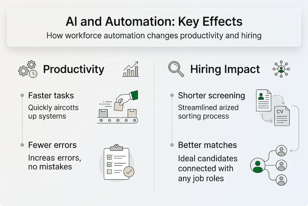 Infographic summarizing AI automation impact