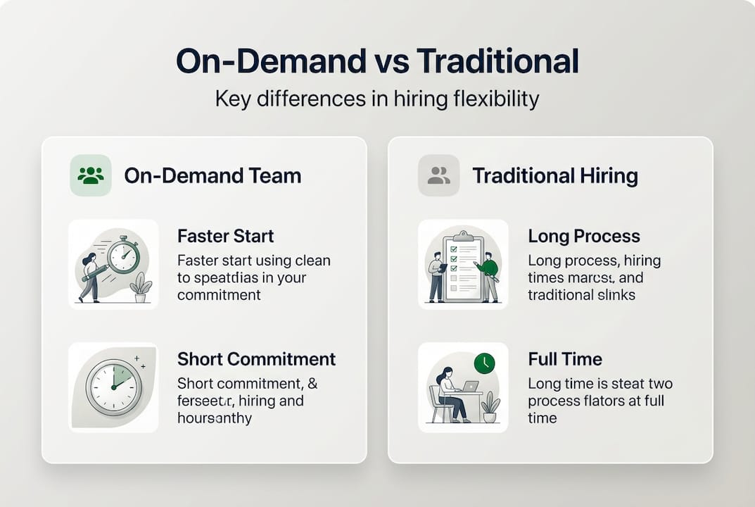 Infographic comparing hiring models features