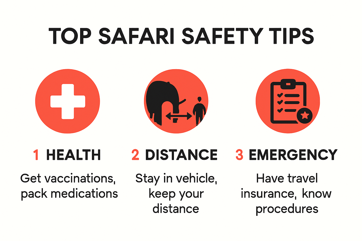 Infographic of essential safari safety tips for travelers
