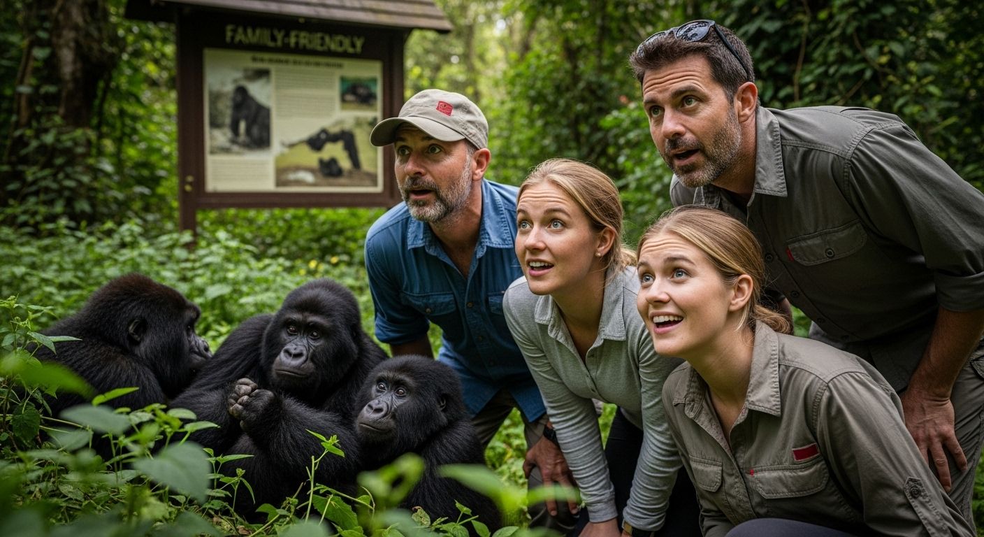 family gorilla trekking emotion