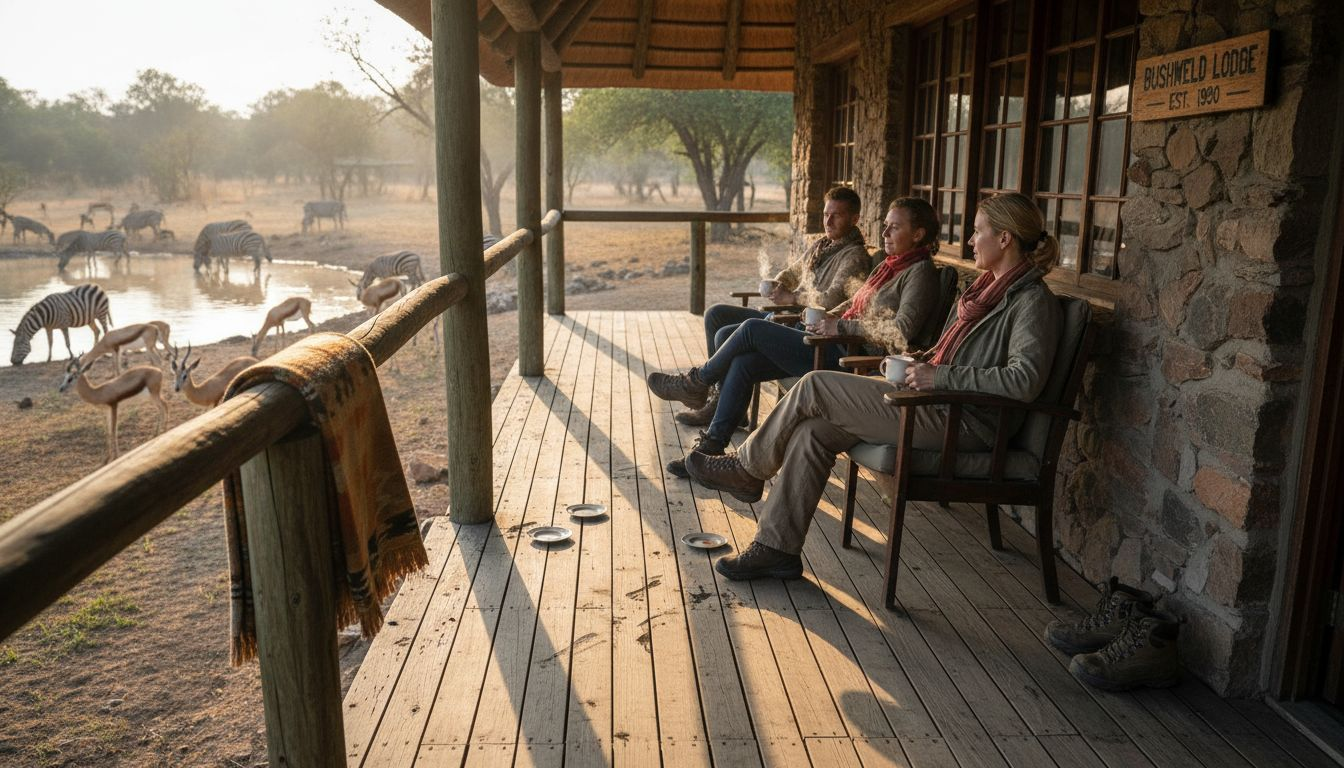 Guests enjoying wildlife from private lodge deck