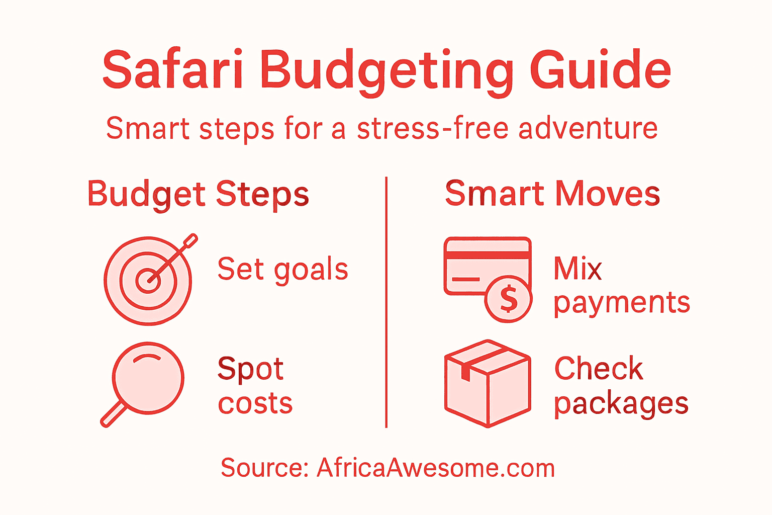 Infographic showing safari budgeting process