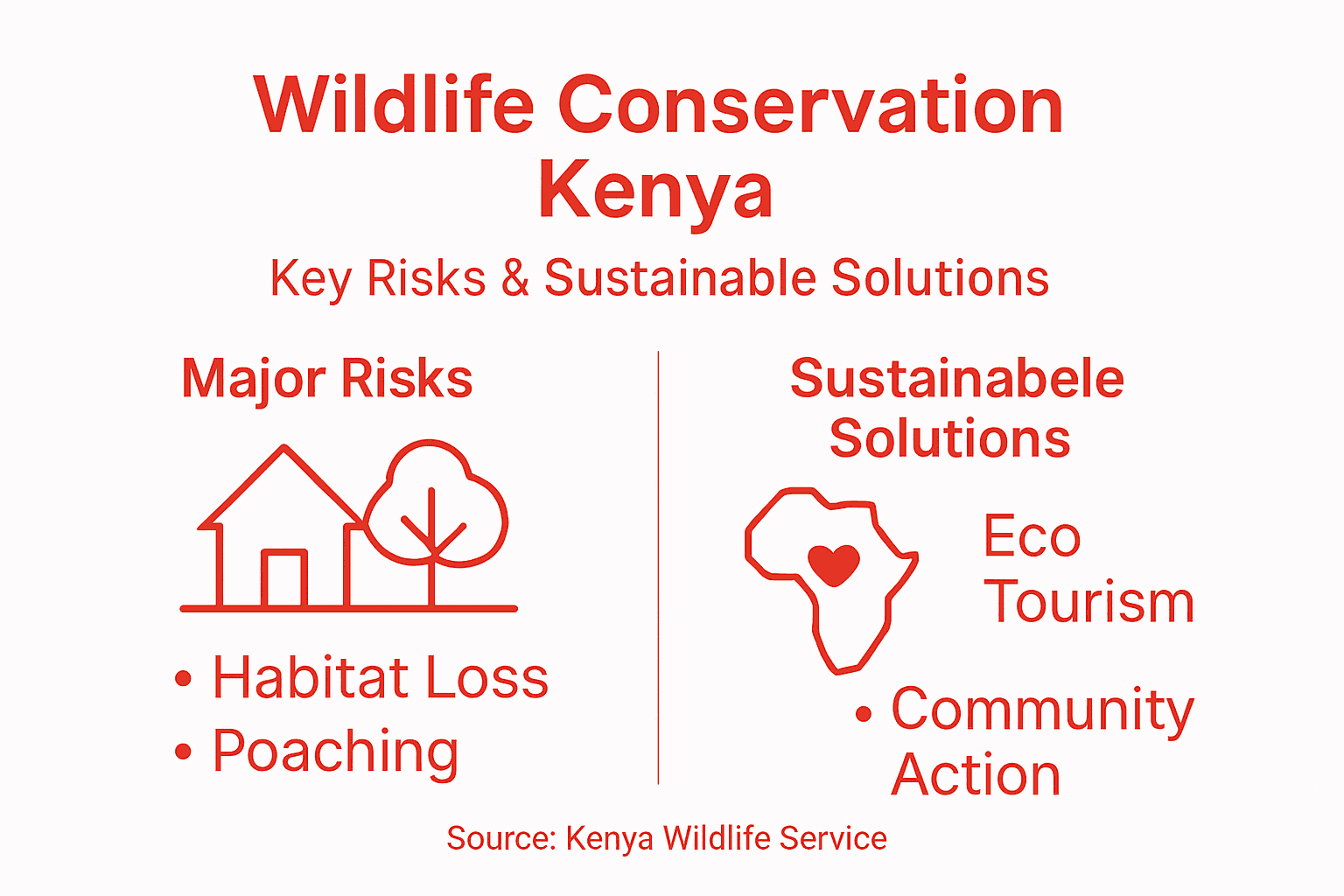Infographic showing Kenya conservation risks and solutions