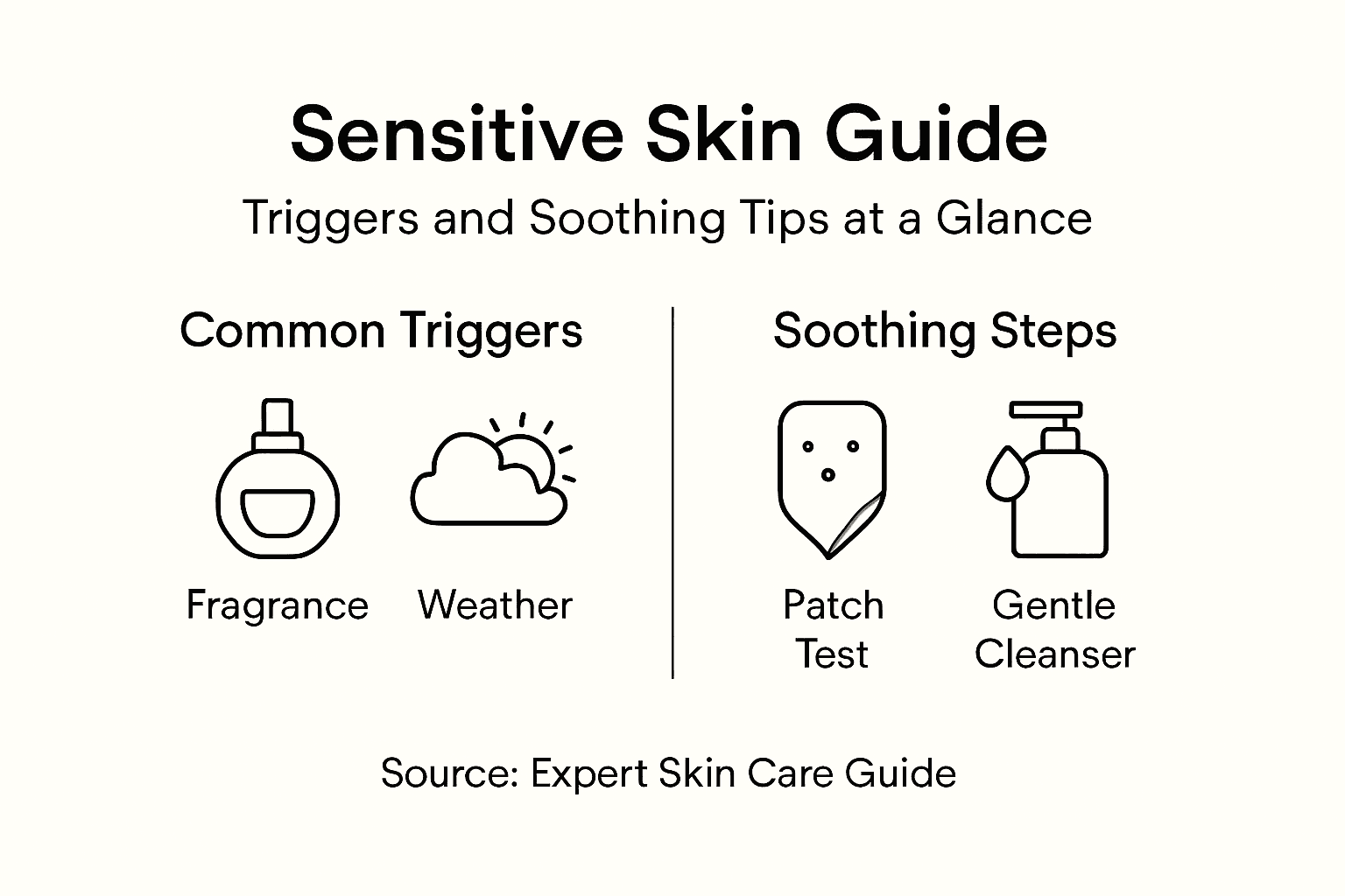 Infographic with triggers and skin care solutions