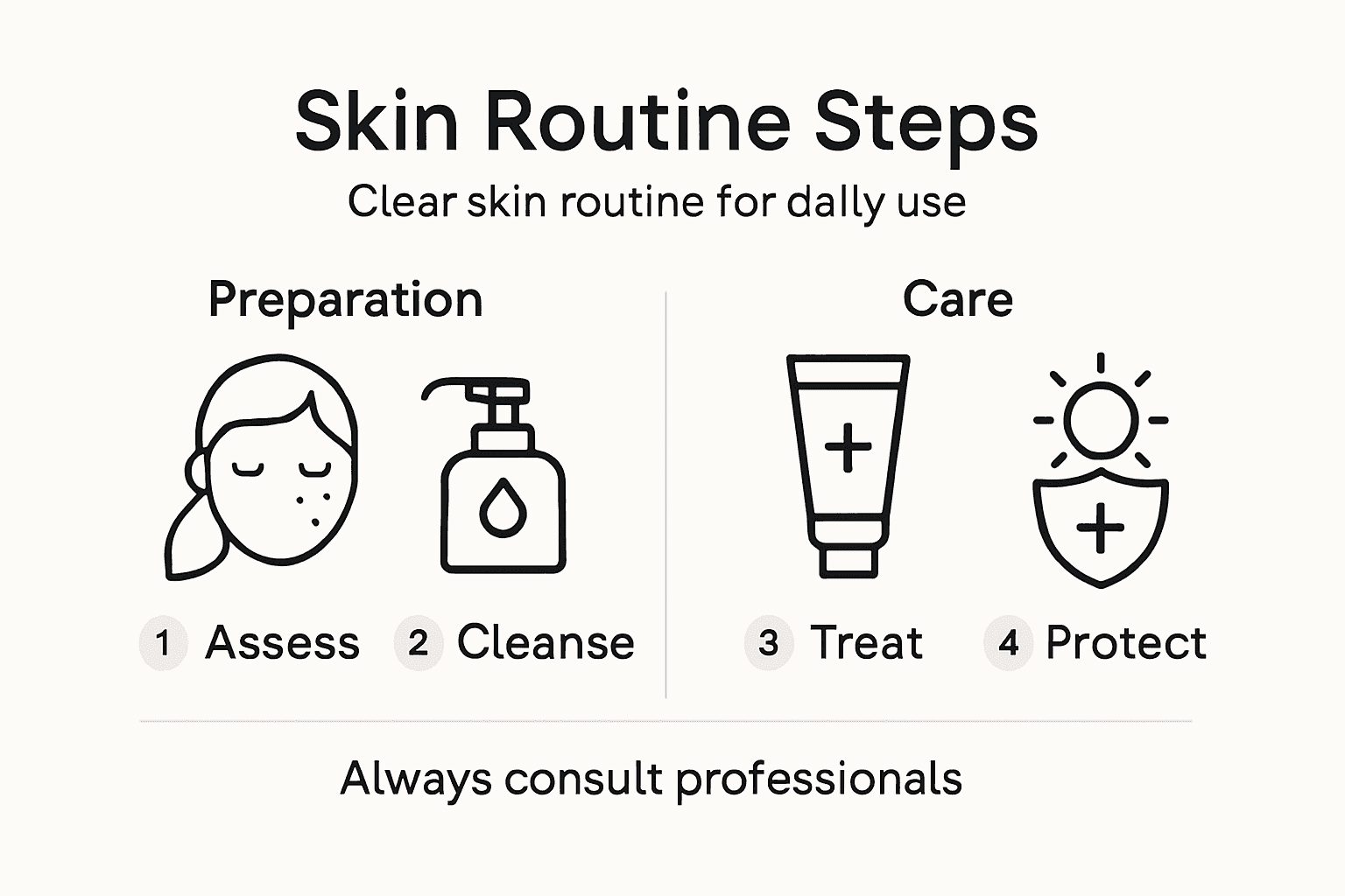 Infographic outlining daily skin care routine steps