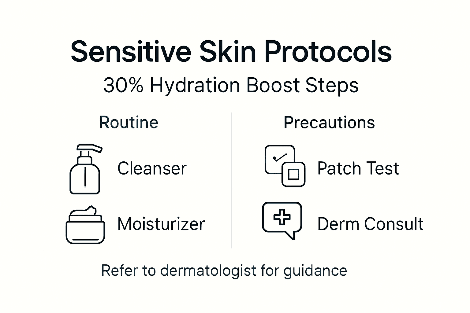 Infographic showing sensitive skin protocol steps