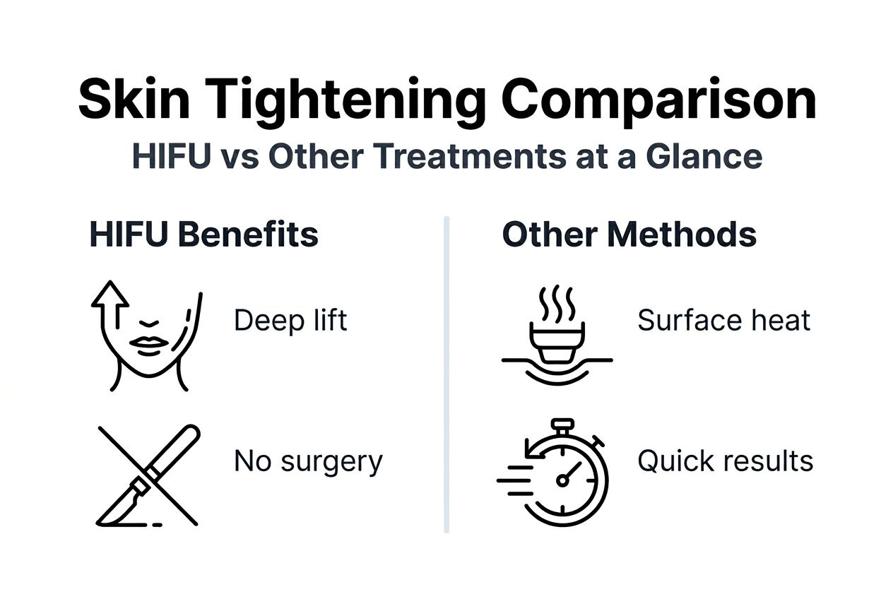 Infographic comparing HIFU and other treatments
