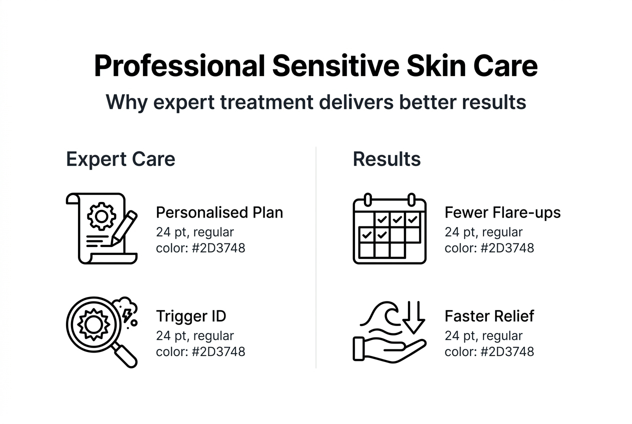 Infographic showing expert skin care vs results