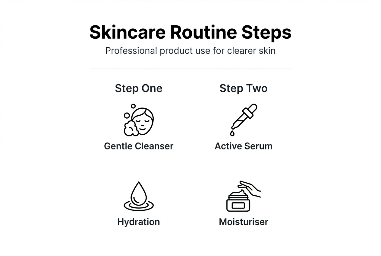 Infographic of professional skincare routine steps