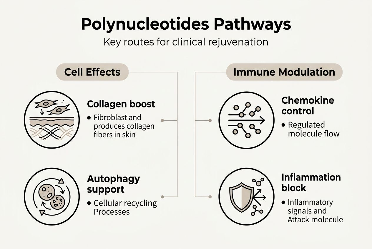 Infographic of polynucleotide skin rejuvenation pathways