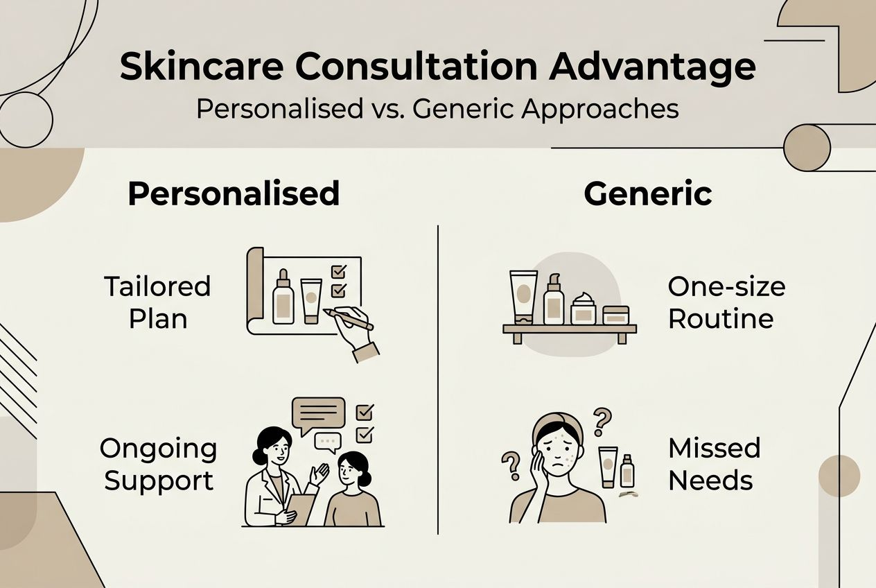 Infographic comparing personalised and generic skincare