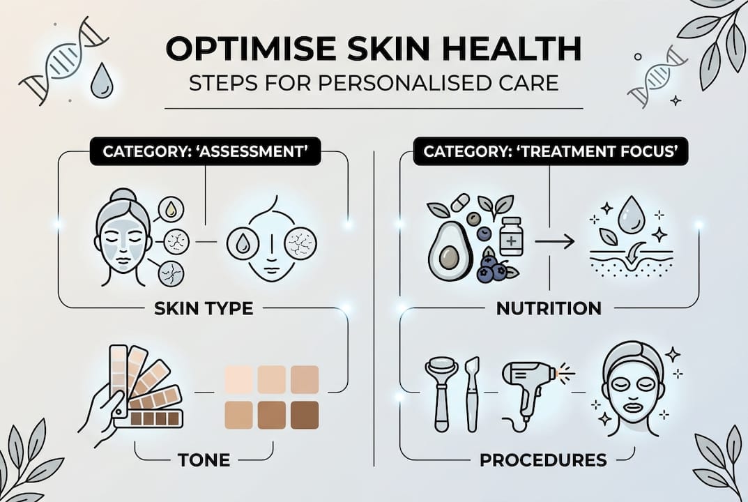Infographic of steps for personalised skin care