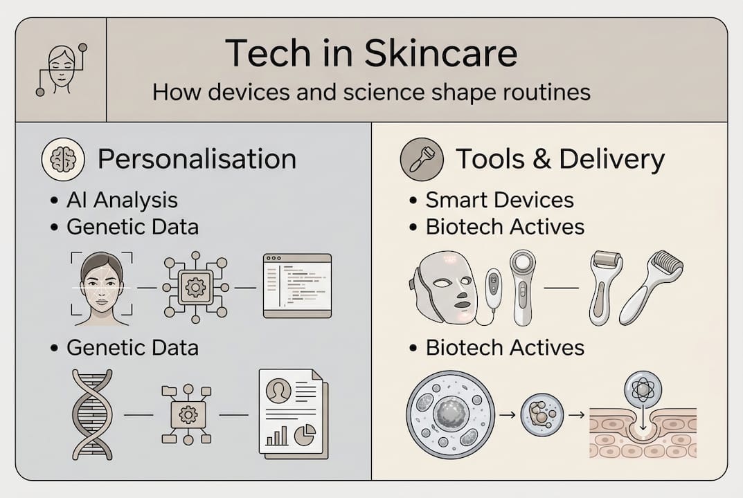 Infographic showing skincare technology trends
